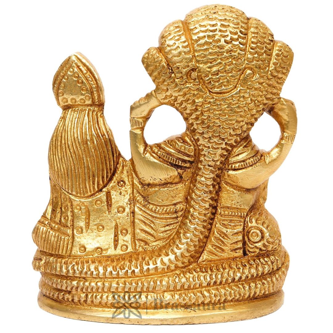 Brass Vishnu Laxmi Murti for Home and Decor Show Piece Gift Height 13 cm Weight .7 Kg