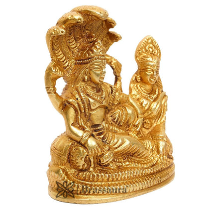 Brass Vishnu Laxmi Murti for Home and Decor Show Piece Gift Height 13 cm Weight .7 Kg