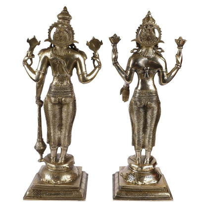 Brass Vishnu Laxmi Murti for Home and Decor Diwali Gift Height 23 cm Weight 12.9 Kg