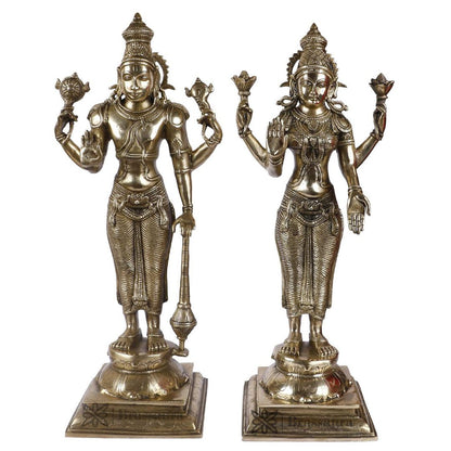 Brass Vishnu Laxmi Murti for Home and Decor Diwali Gift Height 23 cm Weight 12.9 Kg