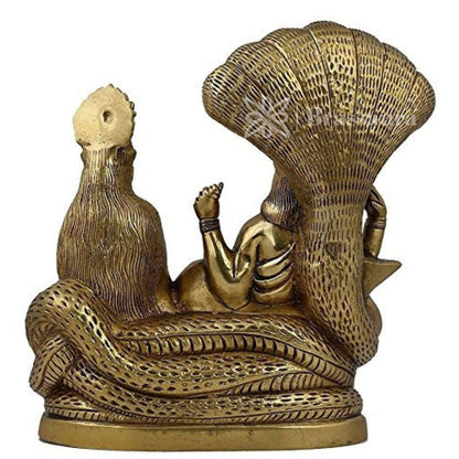 Brass Vishnu Laxmi Murti for Home and Decor Show Piece Height 41 cm Weight 3.3 Kg