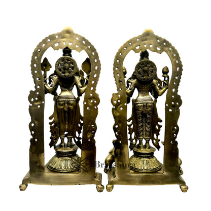 Brass Vishnu Laxmi Murti for Home and Decor Show Piece for Living Room Height 12 cm Weight 12 Kg