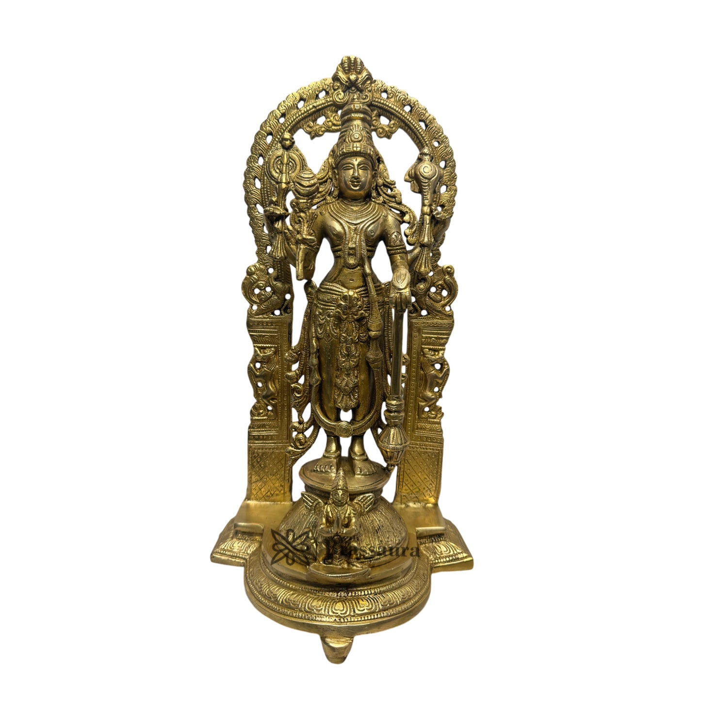 Brass Vishnu Laxmi Murti for Religious and Spirituality Home Decor and Gift Items Weight 12 Kg Height 18 cm