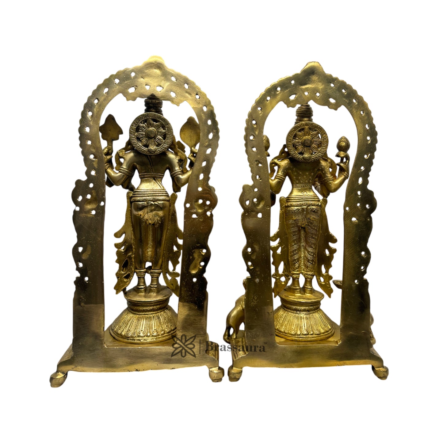 Brass Vishnu Laxmi Murti for Religious and Spirituality Home Decor and Gift Items Weight 12 Kg Height 18 cm