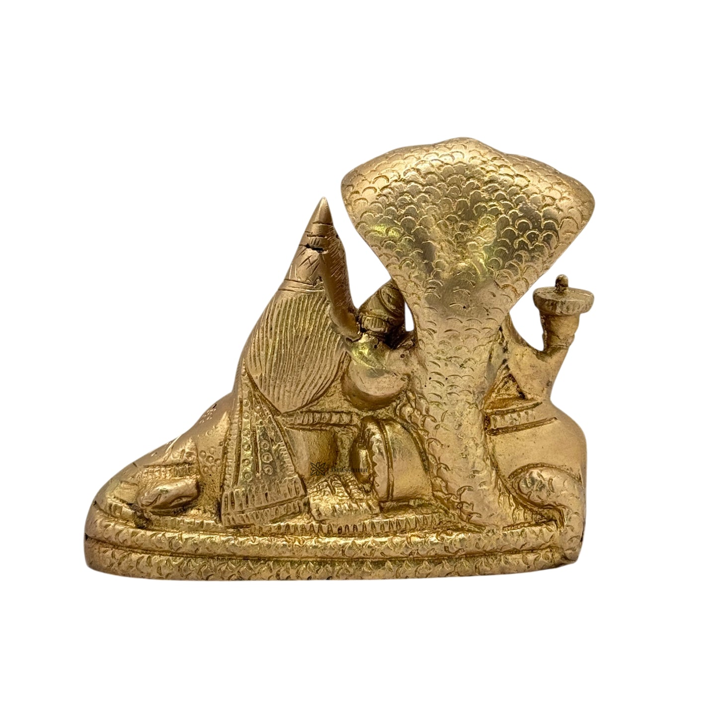 Brass Golden Vishnu Laxmi Murti for Home and Decor Show Piece for Living Room Height 13 cm Weight .8 Kg