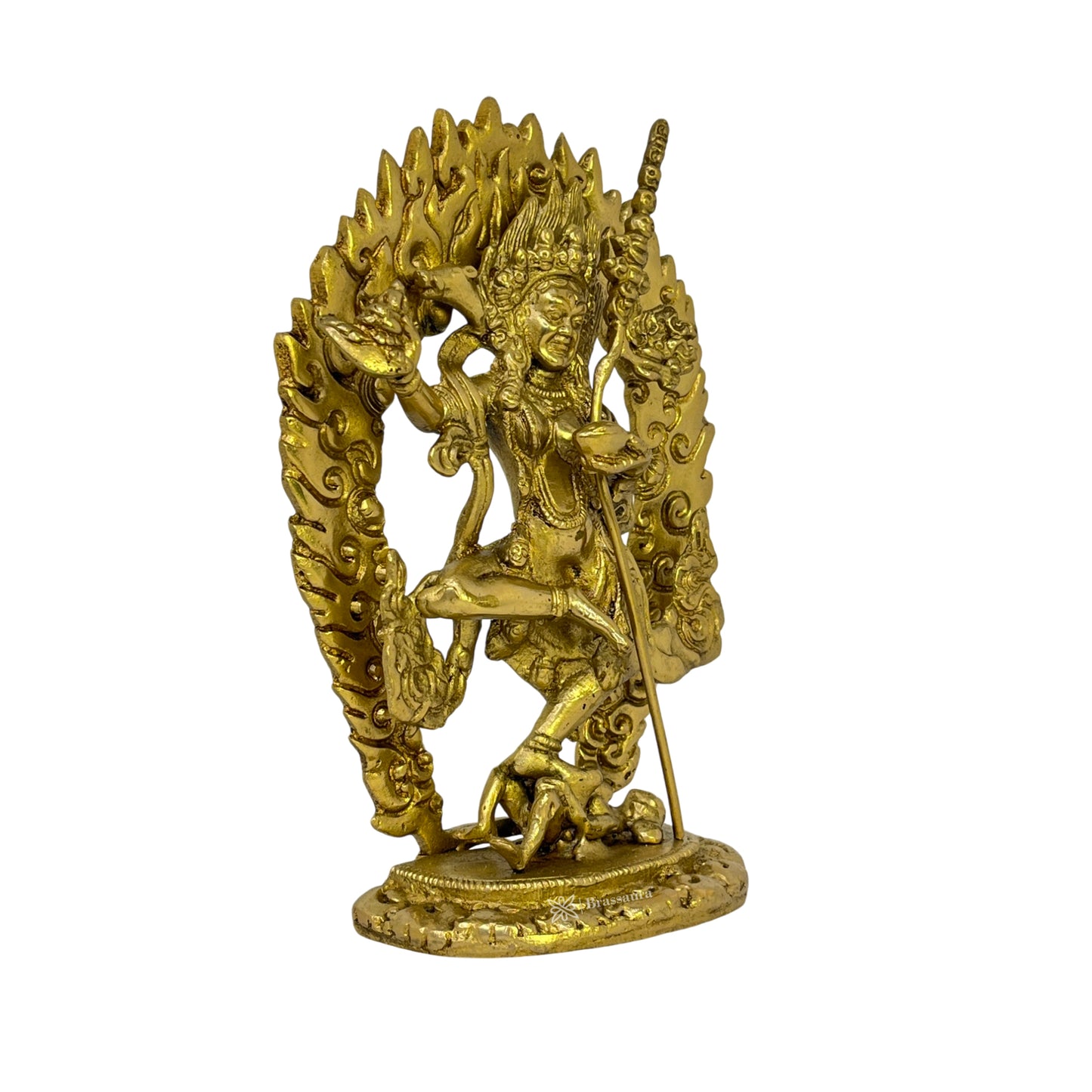 Brass Vajravarahi Traditionally Hand Carved Statue for Home and Decor Show Piece Height 23 cm Weight 1.1 Kg