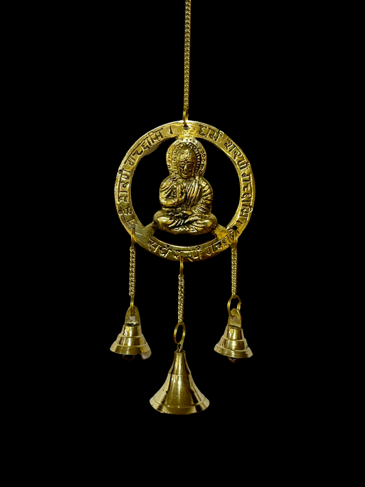 Brassaura™ Brass Buddha Wall Hanging – Height 10 Inches & Weight 80 Grams | Spiritual Home Décor