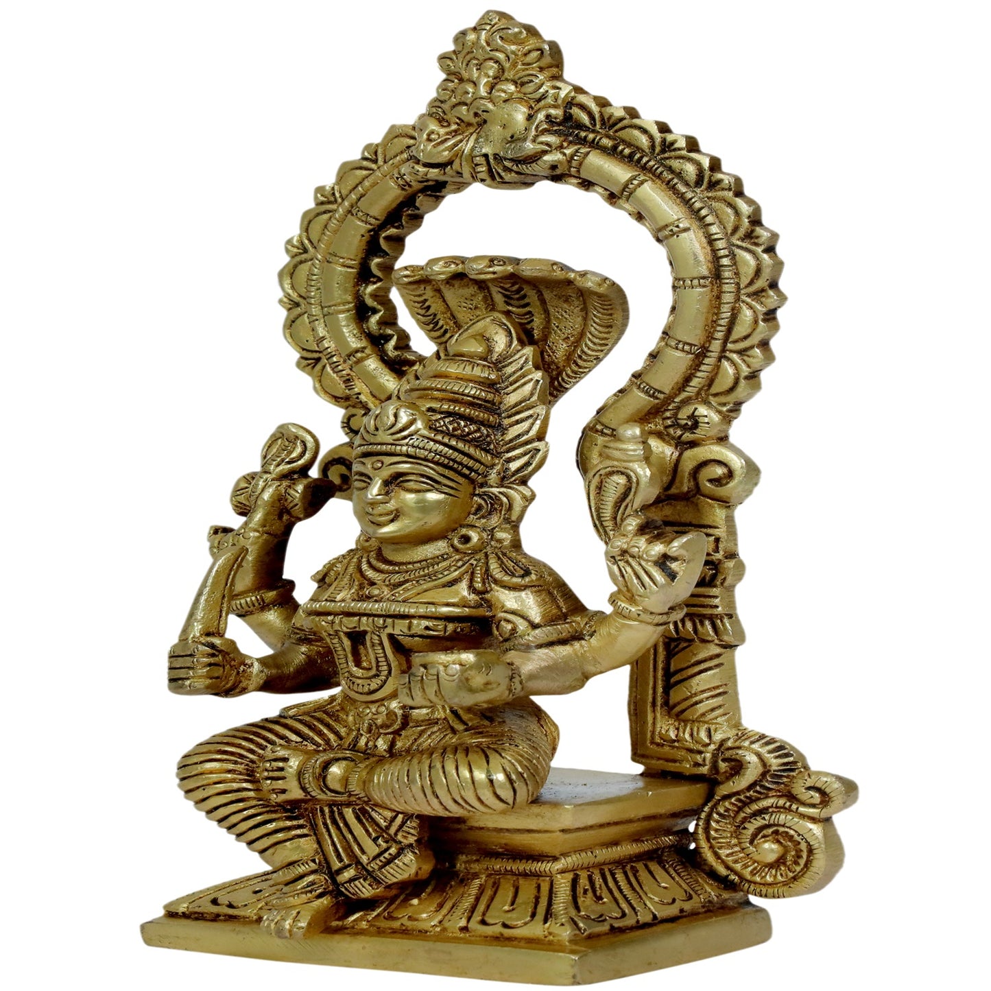 Brass Mariamman Devi Mariaai Goddess Maariamma Amman South Indian Goddess of Rain and Curing Diseases Weight 1.15 Kg Height 23 cm