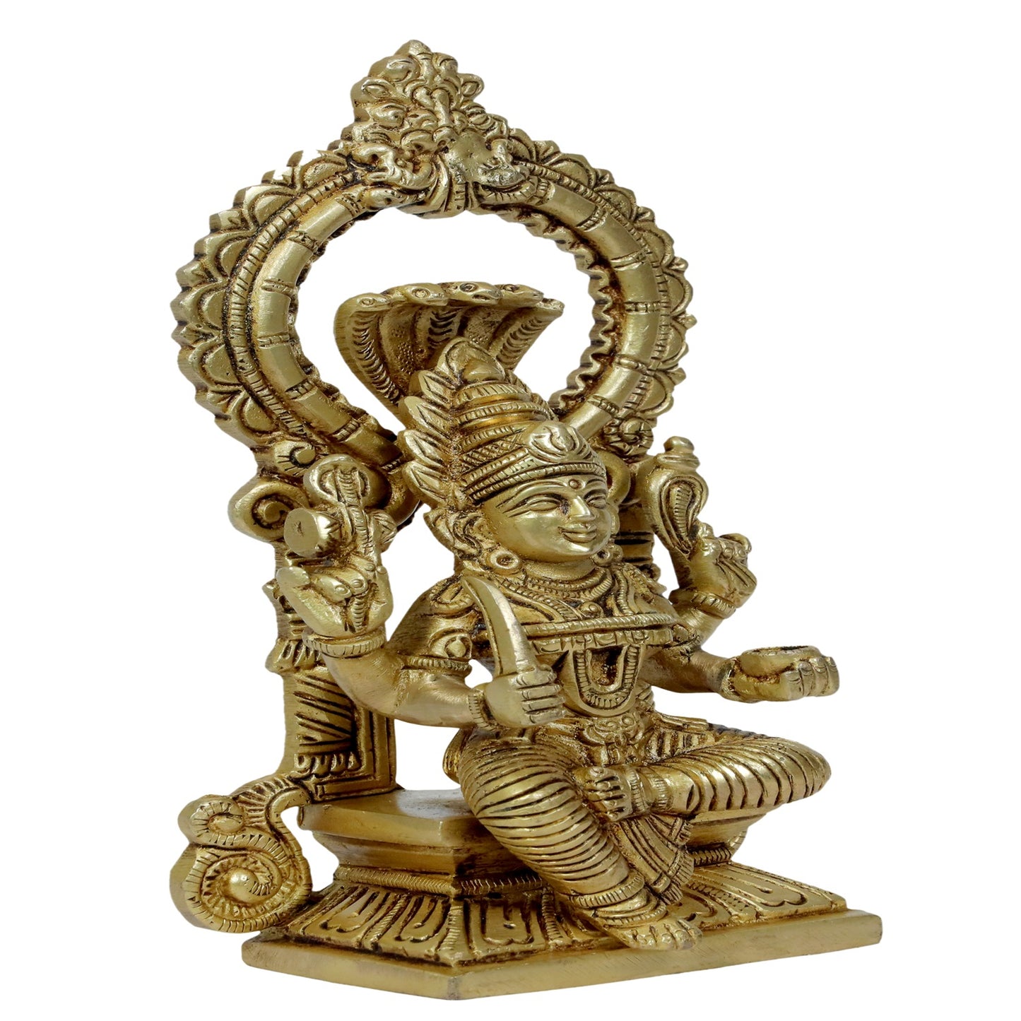 Brass Mariamman Devi Mariaai Goddess Maariamma Amman South Indian Goddess of Rain and Curing Diseases Weight 1.15 Kg Height 23 cm