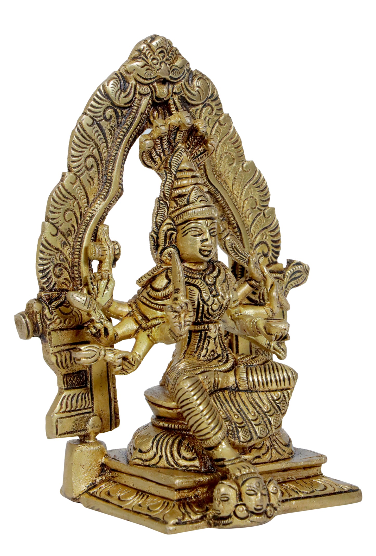 Brass Mariamman Devi Mariaai Goddess Maariamma Amman South Indian Goddess of Rain and Curing Diseases Weight 1 Kg Height 20 cm