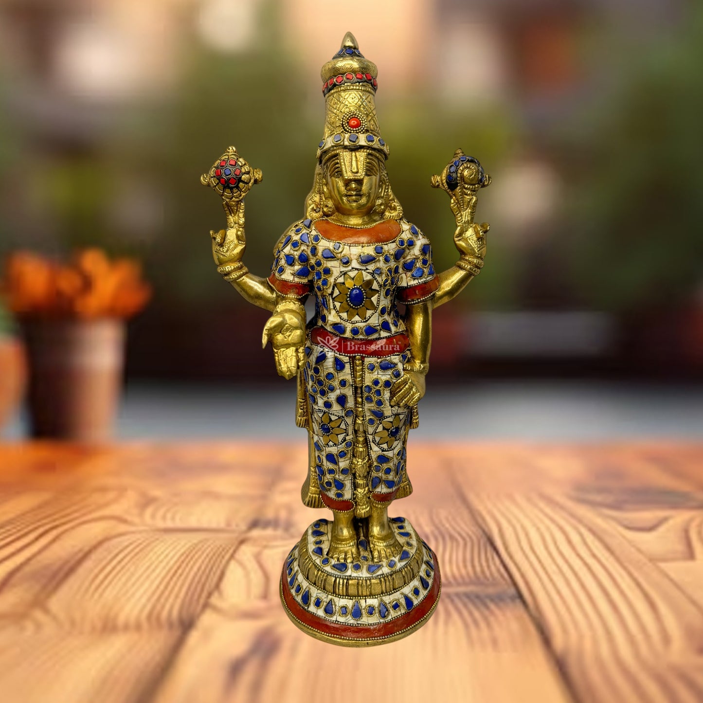 Brass Bala Ji Gem Stone Work Statue Religious and Spirituality Home Decor Weight 6.83 Kg Height 45 cm