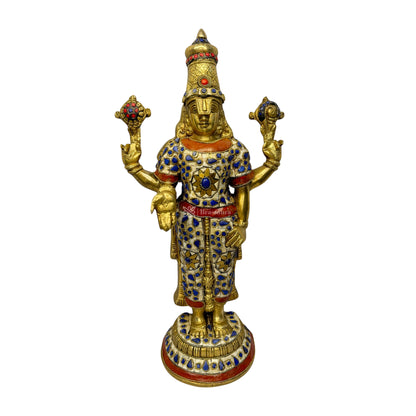 Brass Bala Ji Gem Stone Work Statue Religious and Spirituality Home Decor Weight 6.83 Kg Height 45 cm