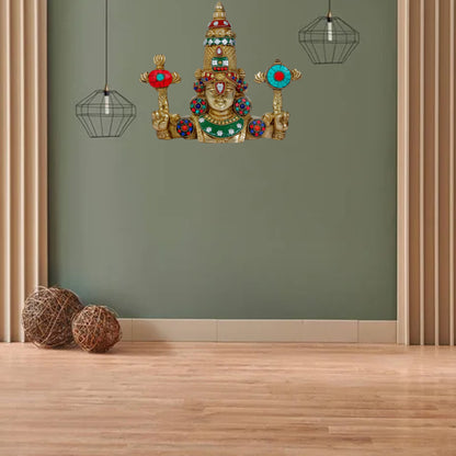 Brass Gem Stone Work Bala Ji Idol for Home and Decor Height 10.6 Inch Weight 2.05 Kg