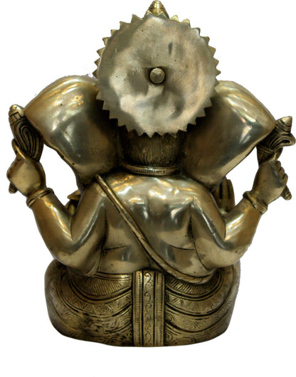 Brass Ganesha Statue For Home Decor Weight 5.24 Kg And Height 25 Cm
