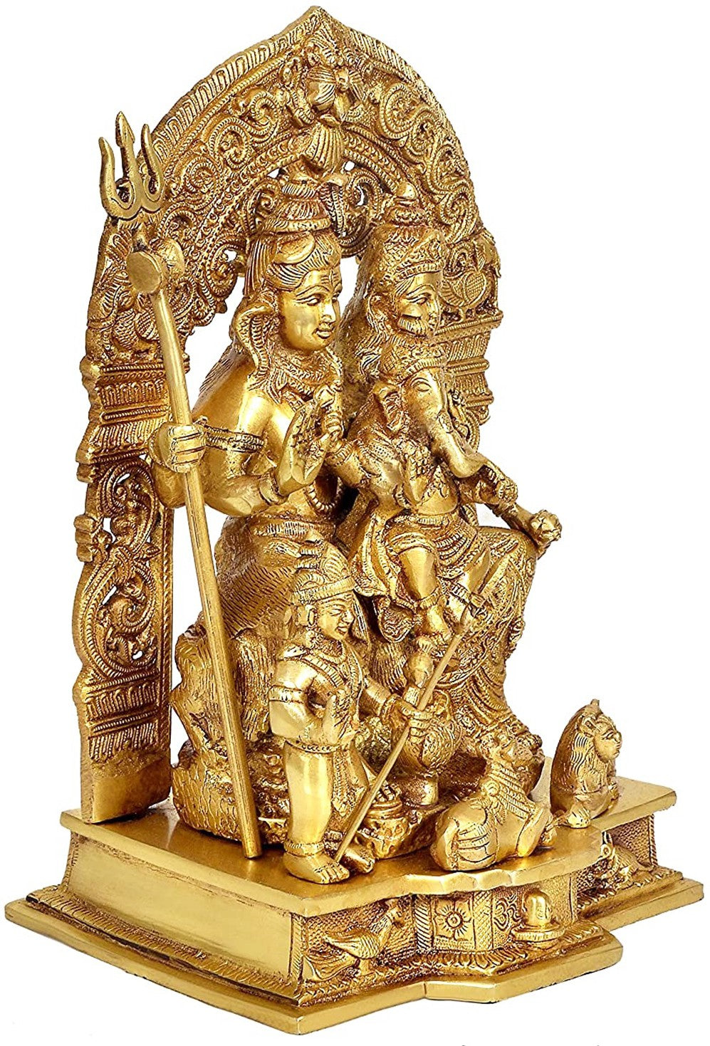 Brass Big Shiva Parivar Murti for Home and Decor Show Piece for Living Room Height 30 cm Weight 7 Kg