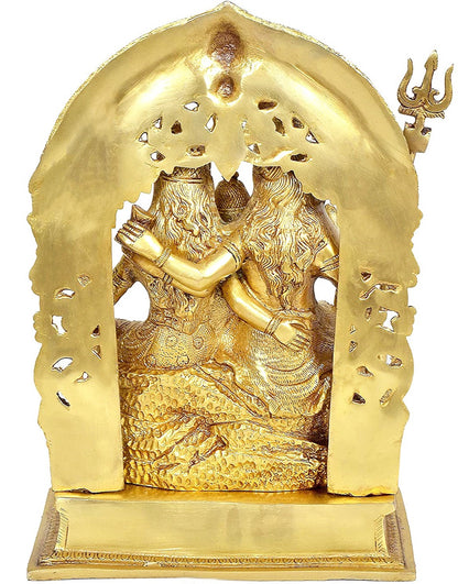 Brass Big Shiva Parivar Murti for Home and Decor Show Piece for Living Room Height 30 cm Weight 7 Kg