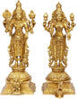 Brass Golden Vishnu Laxmi Murti for Religious and Spirituality Home Decor and Gift Weight 9.5 Kg Height 40 cm