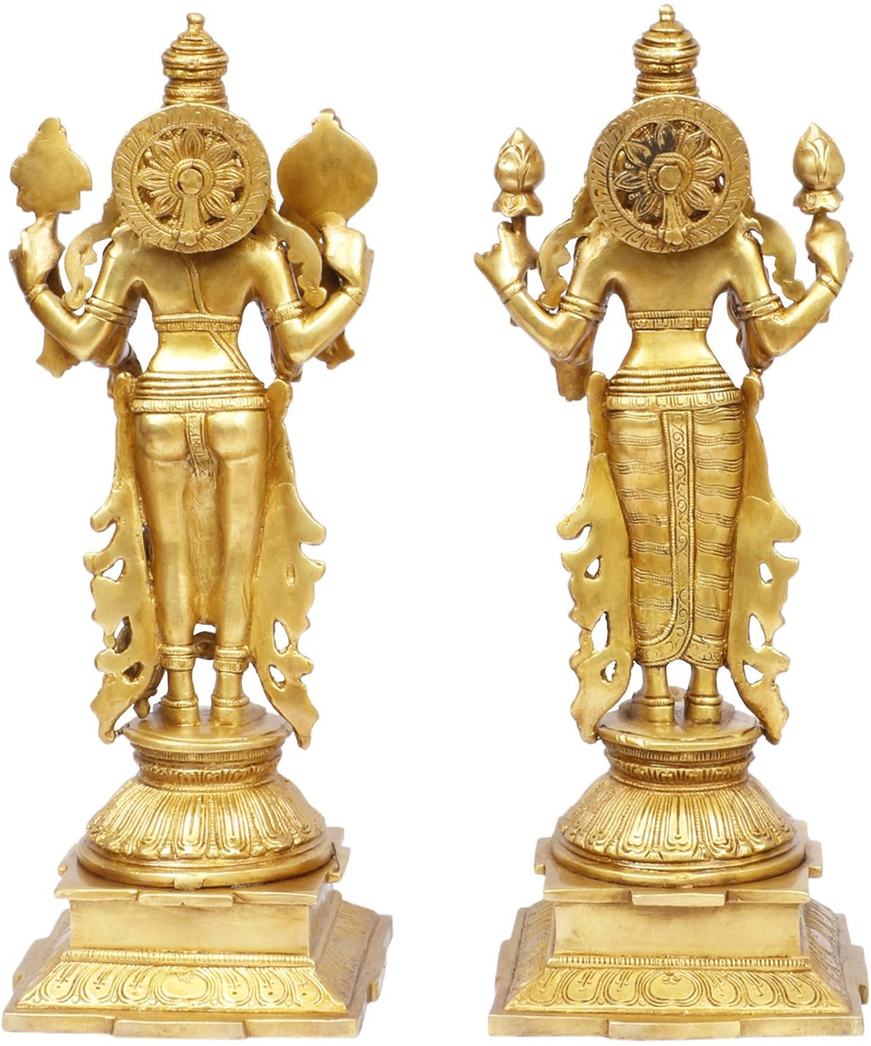 Brass Golden Vishnu Laxmi Murti for Religious and Spirituality Home Decor and Gift Weight 9.5 Kg Height 40 cm