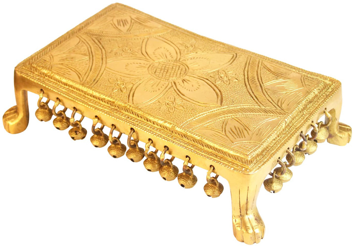 Brass Chowki Statue For Home Decor Weight 3.2 Kg And Height 8 Cm