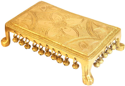 Brass Chowki Statue For Home Decor Weight 3.2 Kg And Height 8 Cm