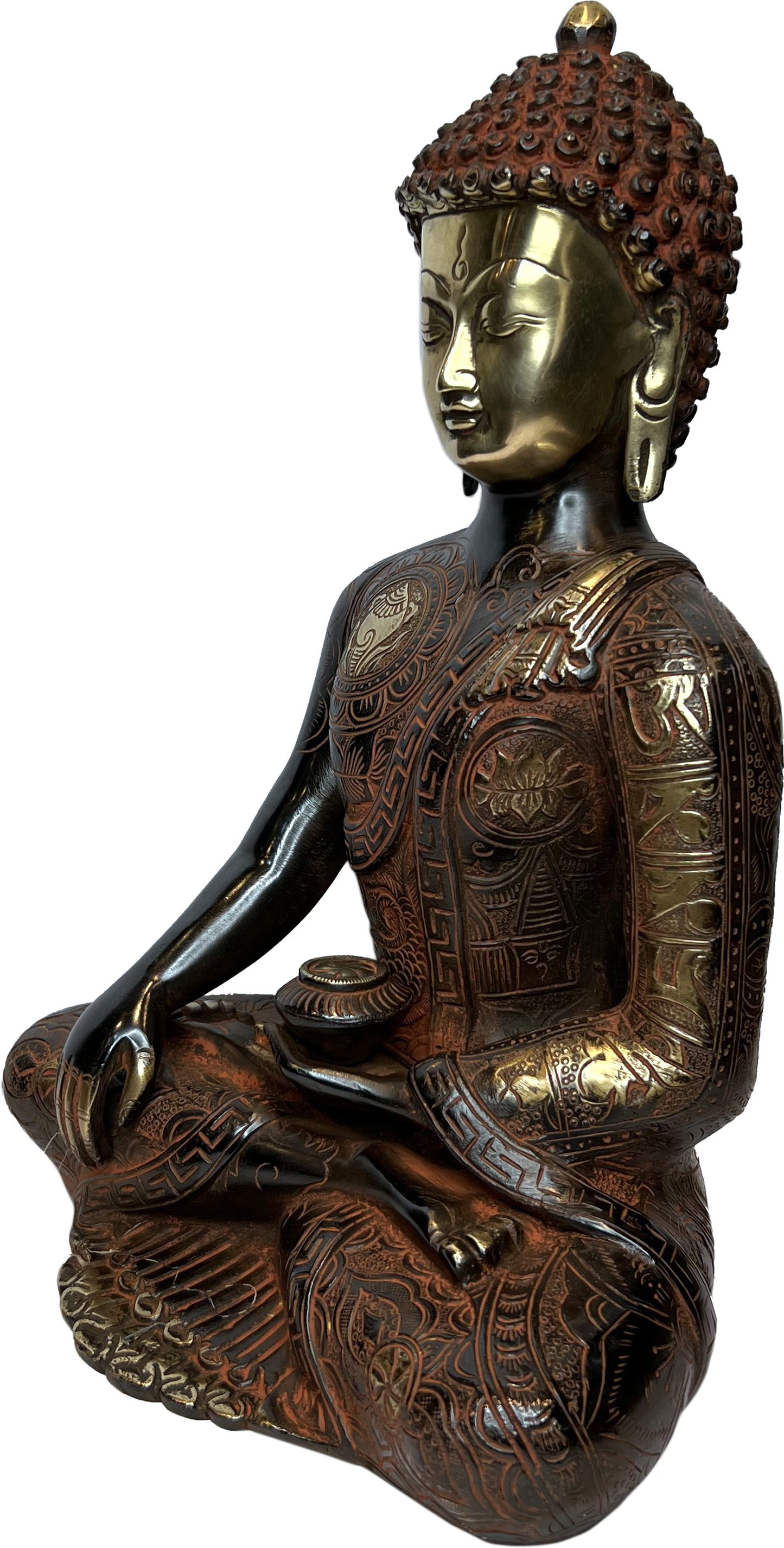 Brassaura™ Brass Black Color Buddha Statue