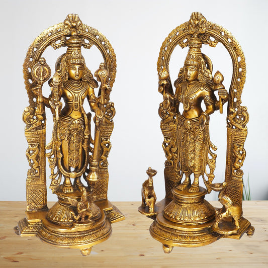 Brass Laxmi Narayana Statue Religious and Spirituality Home Decor Showpiece Brass 12 Kg Height 40 cm