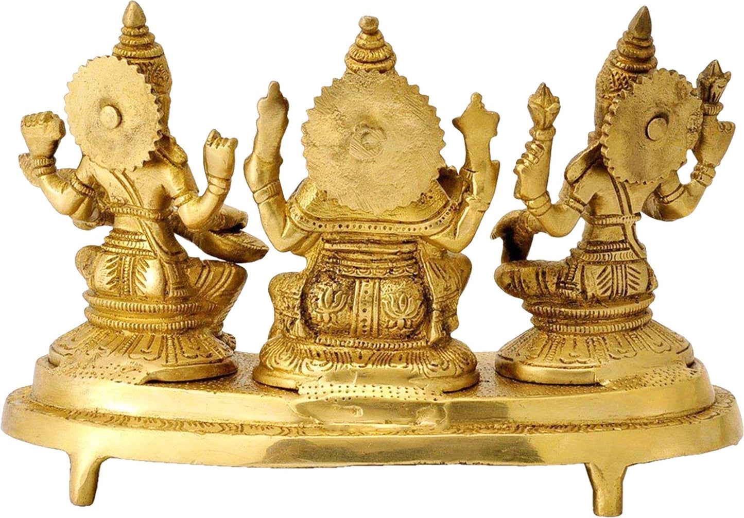 Brass Laxmi Ganesha Saraswati Murti for Home and Decor Height 20 cm Weight 3.1 Kg