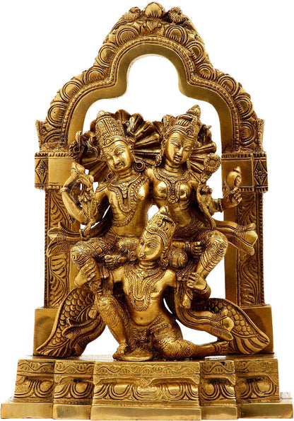 Brass Laxmi Narayana Statue Religious and Spirituality Home Decor and Gift Weight 6 Kg Height 40 cm