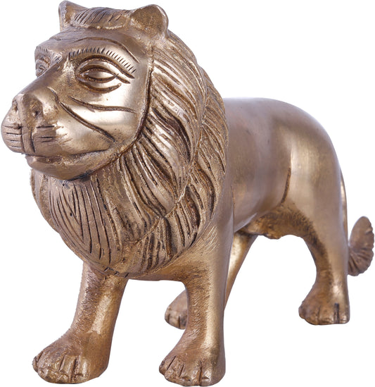 Brass Lion Statue for Home and Decor Weight 1 Kg Height 20 cm