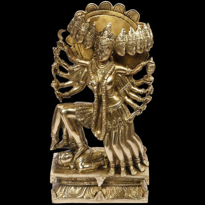 Brassaura™ Artistic Brass Kali Maa Idol – Height 16 Inches & Weight 7.5 Kgs | Home & Temple Décor