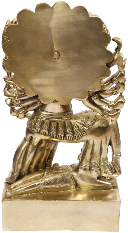 Brassaura™ Artistic Brass Kali Maa Idol – Height 16 Inches & Weight 7.5 Kgs | Home & Temple Décor