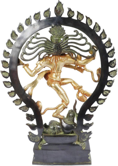 Brass Big Size Golden Finish Quality Dancing Natraj God Idols for Home and Decor Height 60 cm Weight 8 Kg