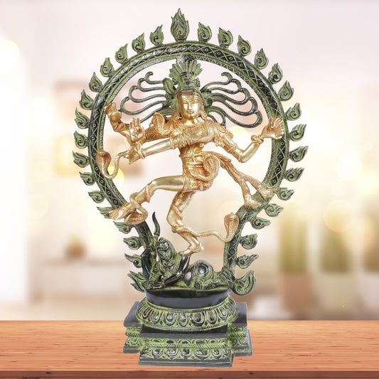 Brass Big Size Golden Natraj God Idols for Home and Decor Height 60 cm Weight 8 Kg