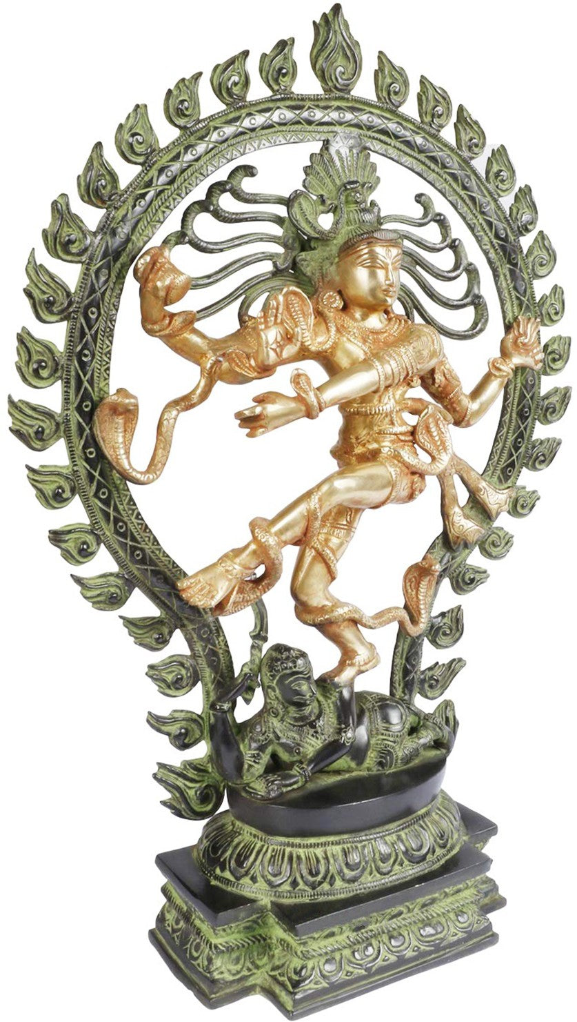 Brass Big Size Golden Finish Quality Dancing Natraj God Idols for Home and Decor Height 60 cm Weight 8 Kg