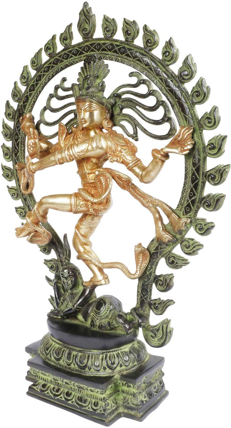 Brass Big Size Golden Finish Quality Dancing Natraj God Idols for Home and Decor Height 60 cm Weight 8 Kg