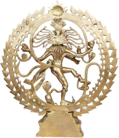 Brass Big Size Golden Finish Quality Dancing Natraj God Idols for Home and Decor Height 65 cm Weight 14 Kg