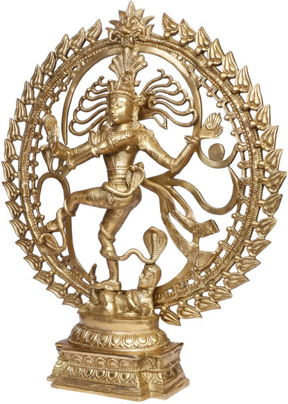 Brass Big Size Golden Finish Quality Dancing Natraj God Idols for Home and Decor Height 65 cm Weight 14 Kg