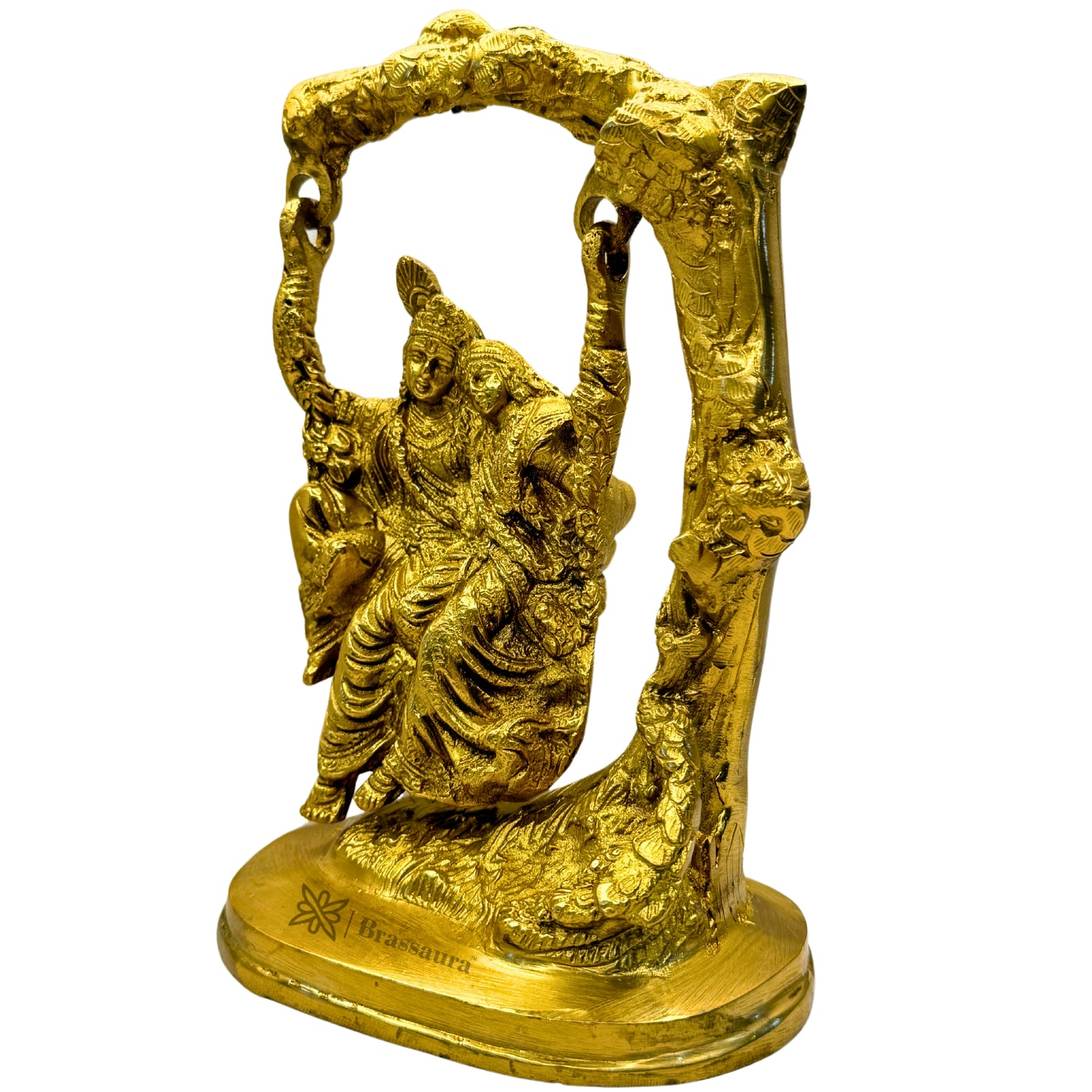 Brass Radha Krishna Murti for Home and Decor Show Piece for Living Room Height 20 cm Weight 1.2 Kg