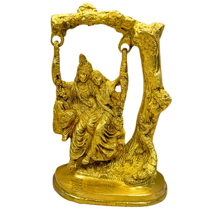 Brass Radha Krishna Murti for Home and Decor Show Piece for Living Room Height 20 cm Weight 1.2 Kg