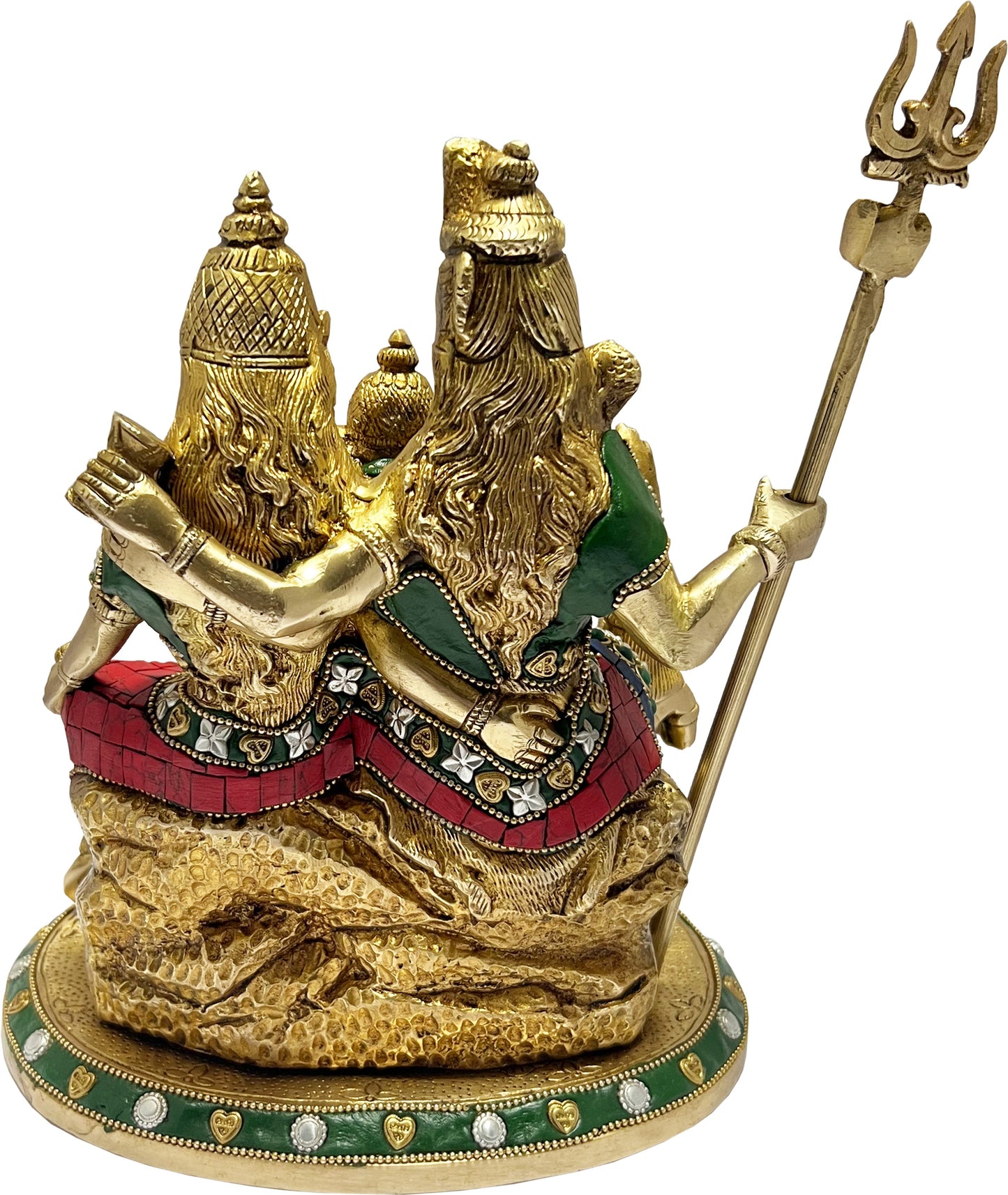 Brass Gem Stone Work Shiv parivaar Murti for Home and Decor ShowPiece for Living Room Height 30 cm Weight 5 Kg