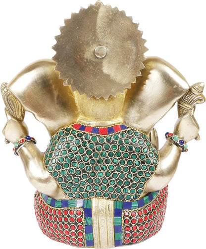 Brass Ganesha Statue For Home Decor Weight 5.6 Kg And Height 35 Cm