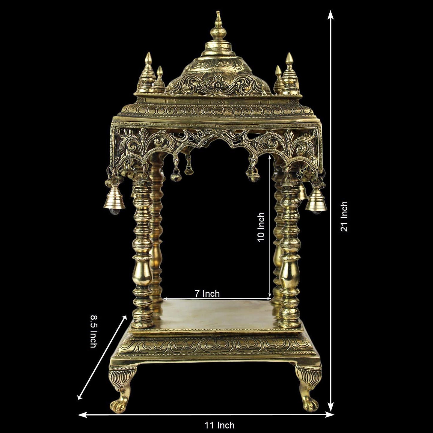 Brass Big Size Temple Statue for Home and Decor Show Piece for Prey Room Weight 14.5 Kg Height 30 cm