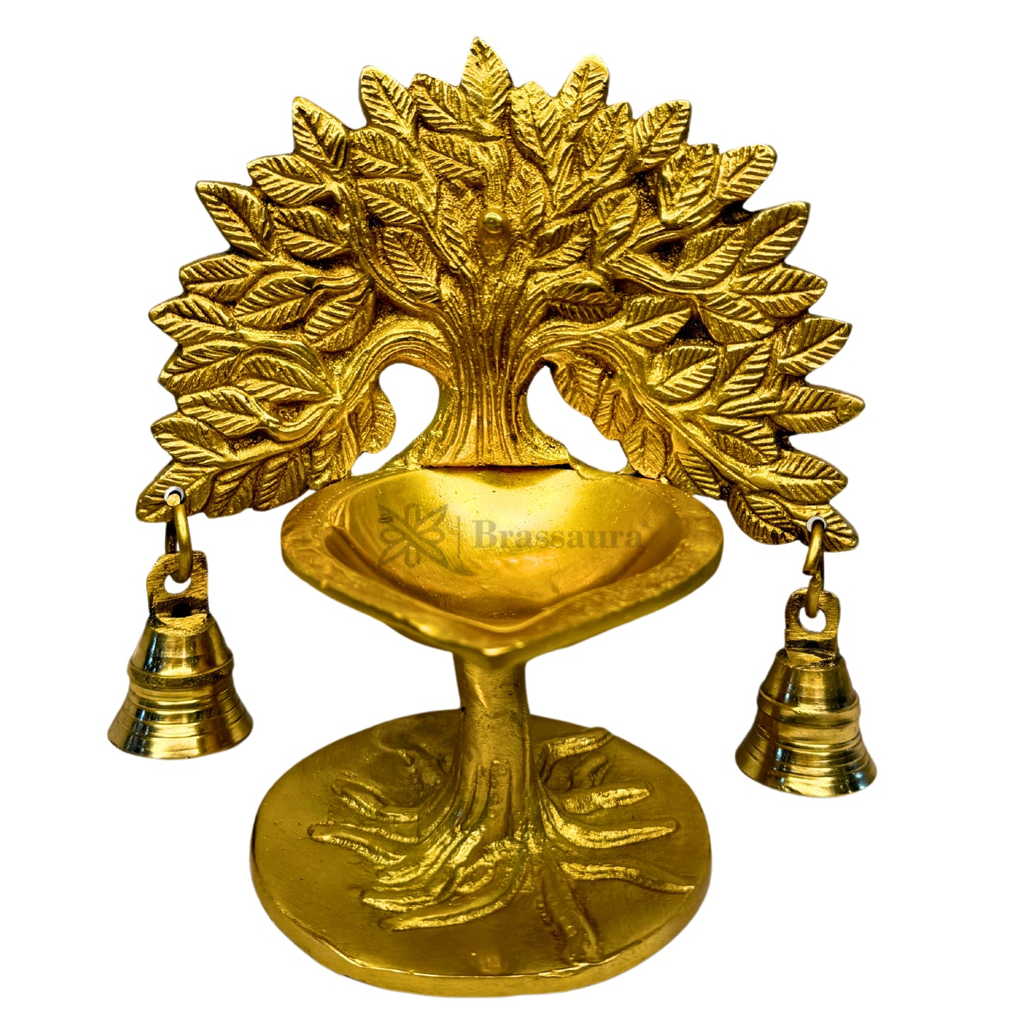 Brass Tree Diya Weight 1.3 Kg & Height 7 Inch