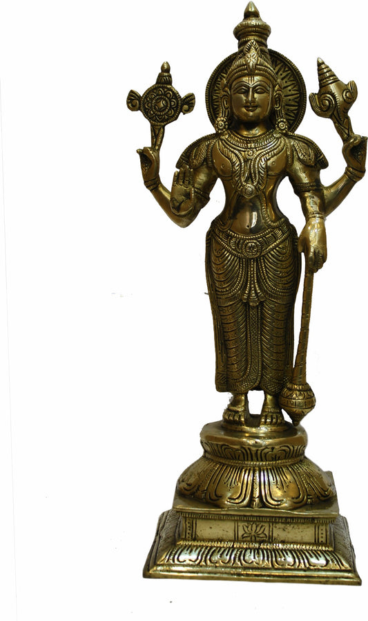 Brass Vishnu Murti for Home and Decor Show Piece for Living Room Height 43 cm Weight 5.7 Kg