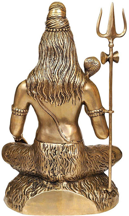 Brass Big Size Shiva Murti for Home and Decor Show Piece for Living Room Height 34 cm Weight 6.380 Kg