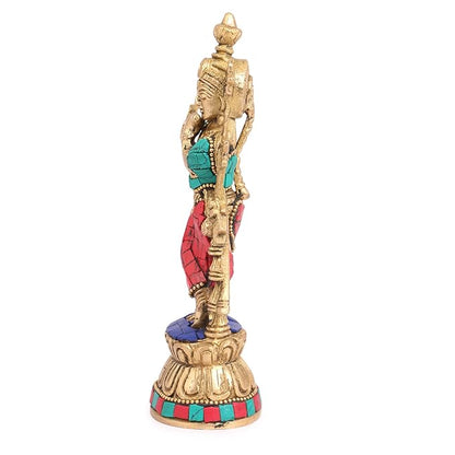 Brass Krishna Bhagwan Idol Murli Statue Height 20 cm Weight 500 Gram