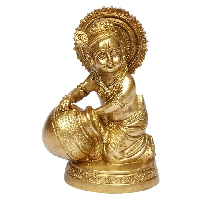 Brass Krishna Murti for Home and Decor Living Room Height 18 cm Weight 1.25 Kg