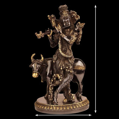 Brass Krishna Murti for Home and Decor Living Room Height 30 cm Weight 3 Kg