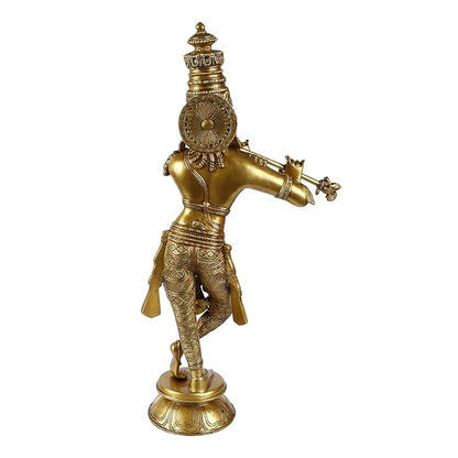 Brass Krishna Murti for Home and Decor Living Room Height 60 cm Weight 9.3 Kg