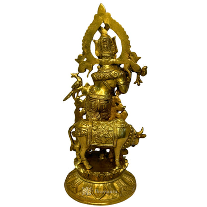 Brass Krishna Murti for Home and Decor Living Room Height 33 cm Weight 3.3 Kg